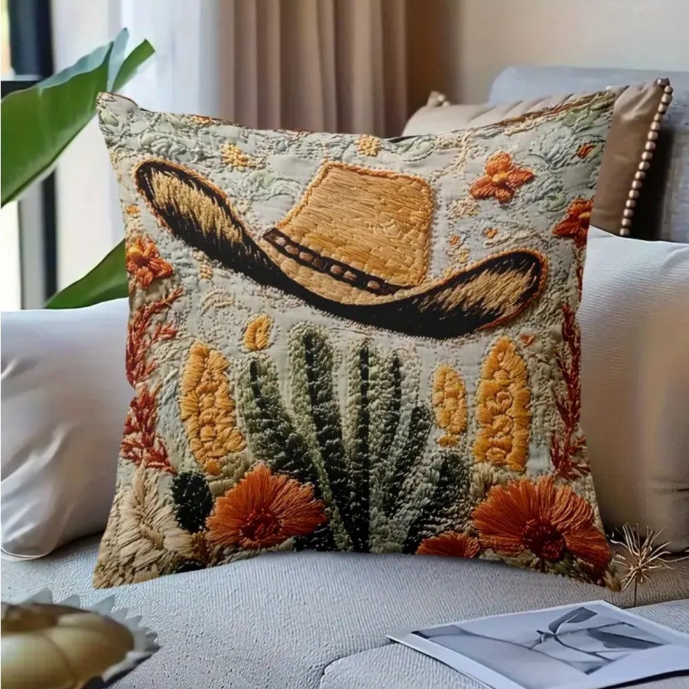 Classic Western Border Double Sided Print Pillow Cover